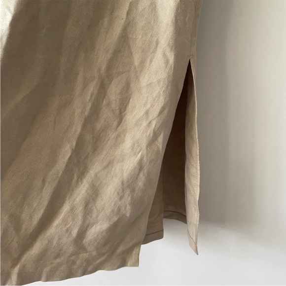 Massimo Dutti 100% linen maxi skirt, cream camel color, size 8 - Picture 6 of 9